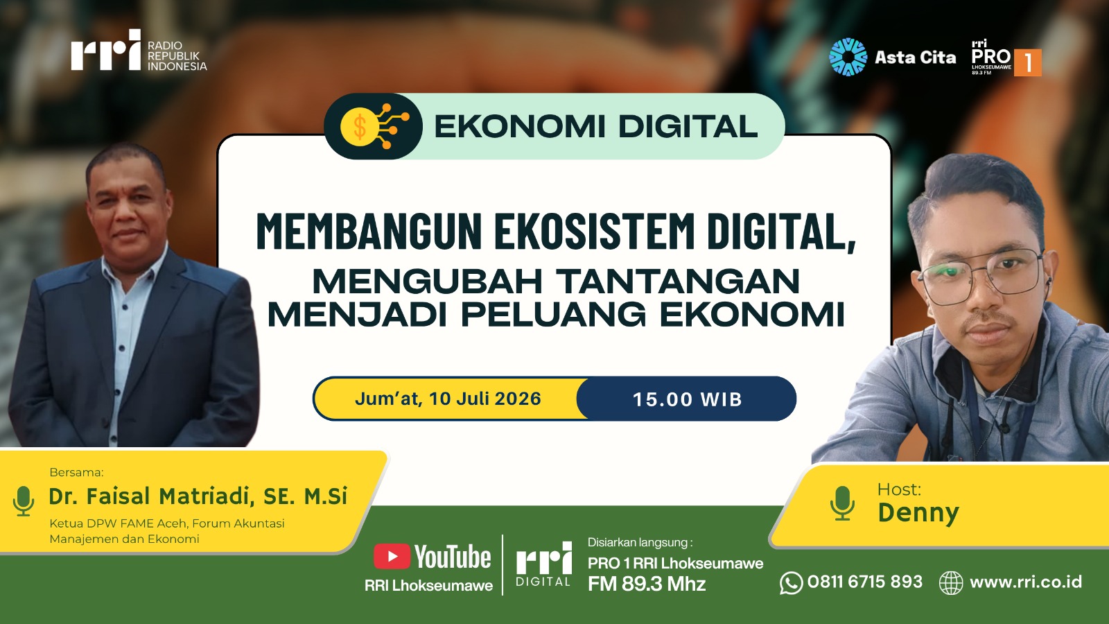 FAME DPW Aceh Hadir dalam Dialog Ekonomi Digital di RRI Lhokseumawe